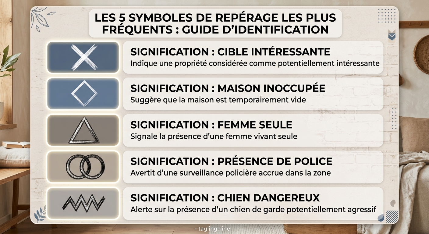 Infographie des 5 signes de cambriolage les plus courants et leur signification